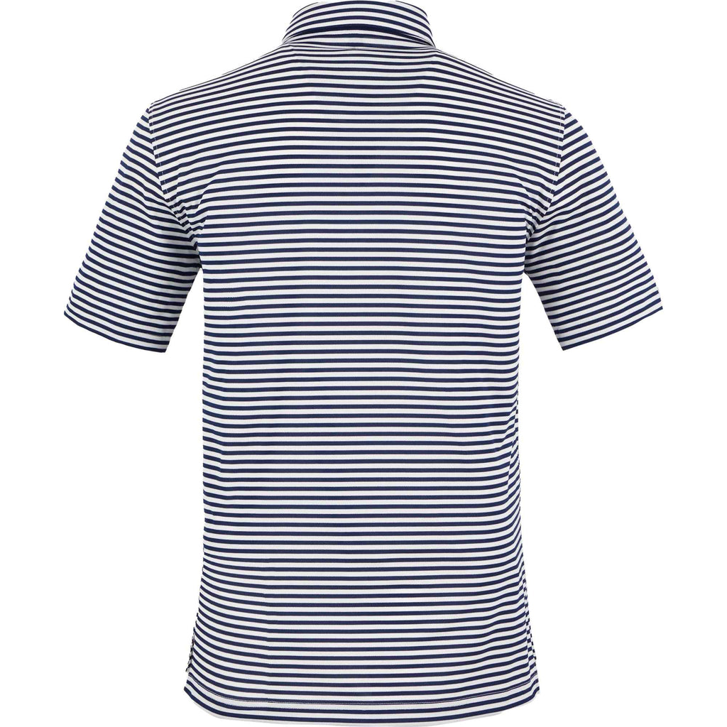 STITCH Atlantic Stripe Jersey Polo for Men Embroidery - Stitch Navy - Back