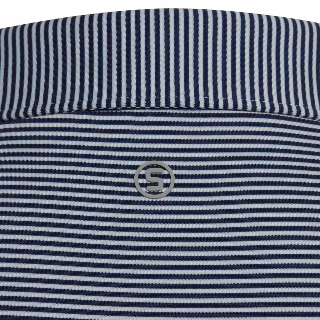 STITCH Atlantic Stripe Jersey Polo for Men Embroidery - Stitch Navy - Detail 2