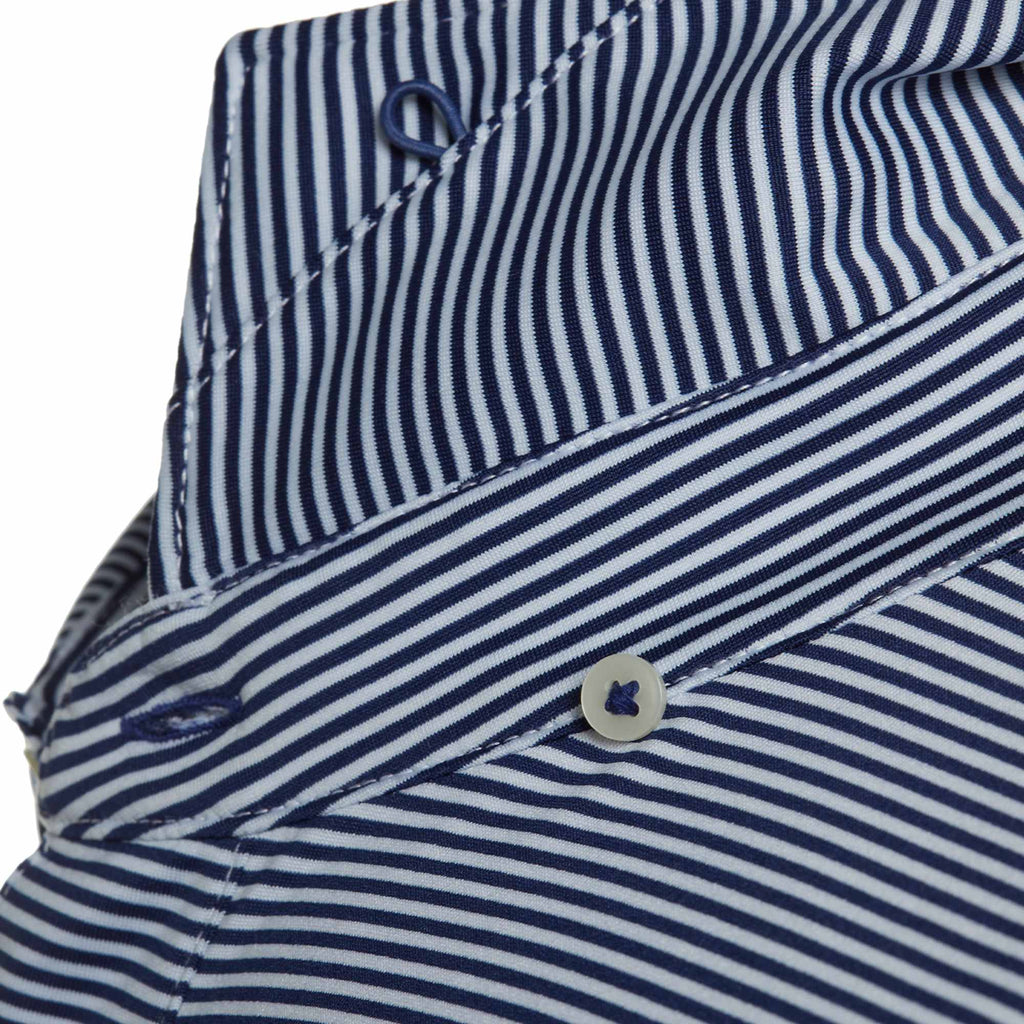 STITCH Atlantic Stripe Jersey Polo for Men Embroidery - Stitch Navy - Detail