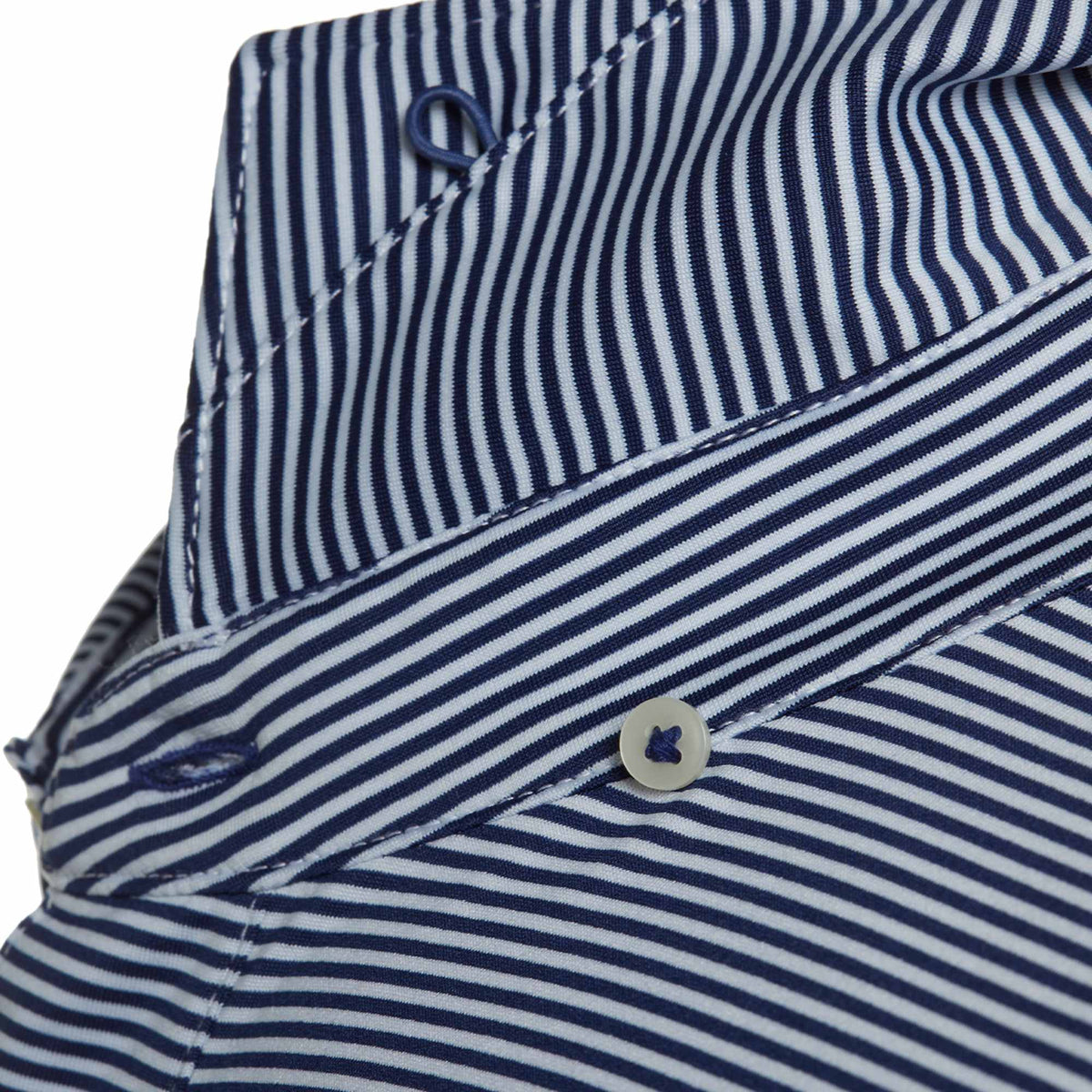 STITCH Atlantic Stripe Jersey Polo for Men Embroidery - Stitch Navy - Detail
