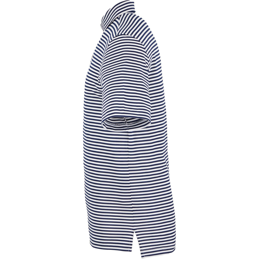 STITCH Atlantic Stripe Jersey Polo for Men Embroidery - Stitch Navy - Left Side