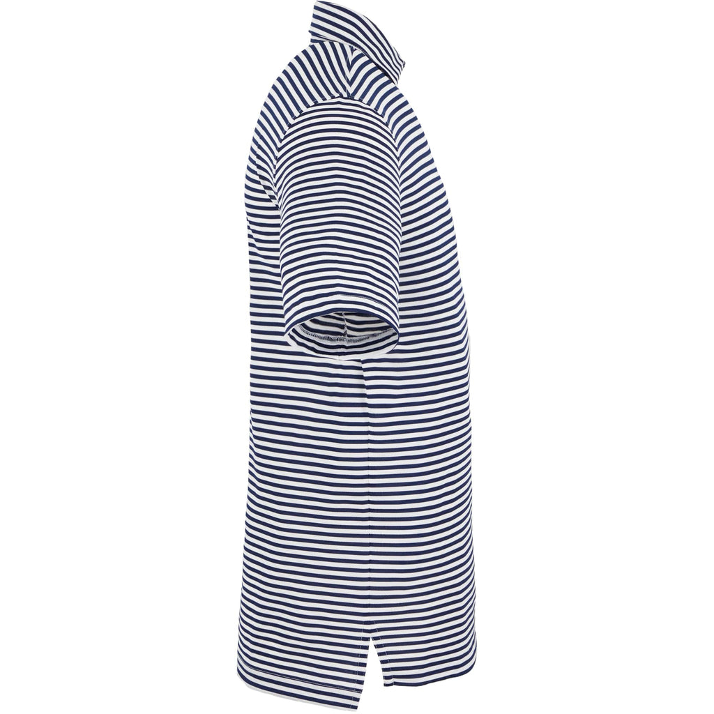 STITCH Atlantic Stripe Jersey Polo for Men Embroidery - Stitch Navy - Right Side