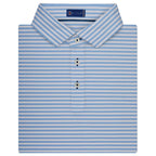 STITCH Club Stripe Pique Polo for Men Embroidery - Bluebell - Front
