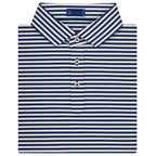 STITCH Club Stripe Pique Polo for Men Embroidery - Stitch Navy - Front