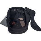 STITCH Day Traveler Convertible Backpack and Briefcase Embroidery - Onyx - Right Angle Open