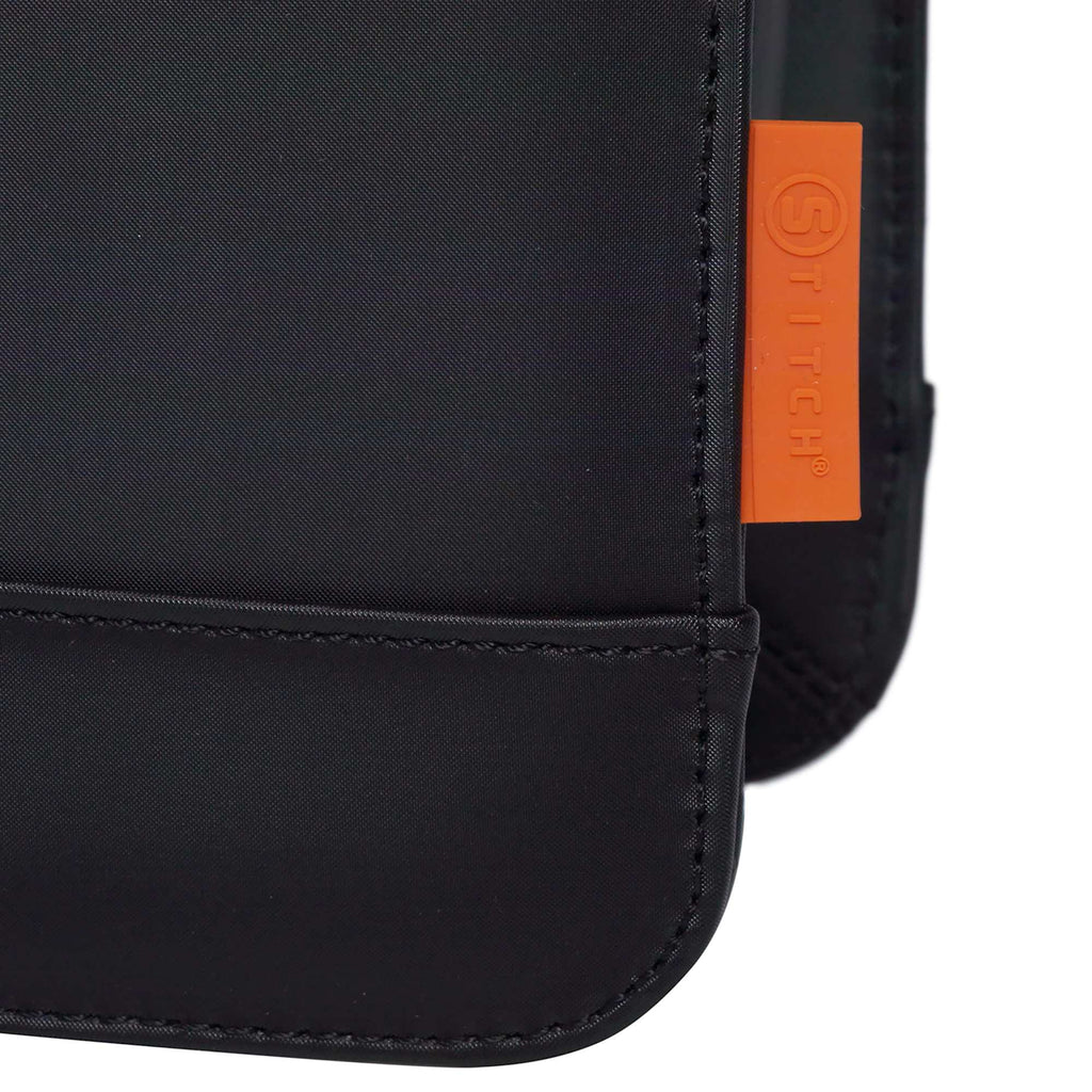 STITCH Insulated Wine Tote for Two Bottles Full Color - Onyx - Front Detail 2