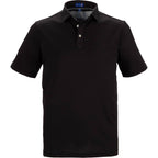 STITCH Solid Pique Golf Polo for Men Transfer - Black - Front Flat