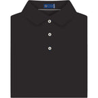 STITCH Solid Pique Golf Polo for Men Transfer - Black - Front