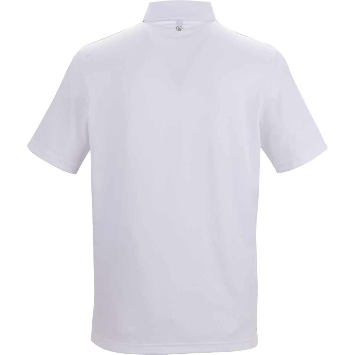STITCH Solid Pique Golf Polo for Men Transfer - White - Back Flat