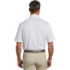STITCH Solid Pique Golf Polo for Men Transfer - White - Back On Model