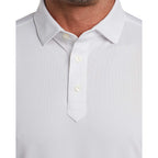 STITCH Solid Pique Golf Polo for Men Transfer - White - Front On Model