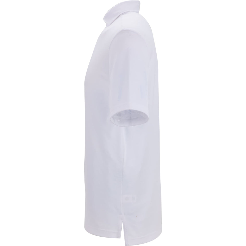 STITCH Solid Pique Golf Polo for Men Transfer - White - Left Side Flat