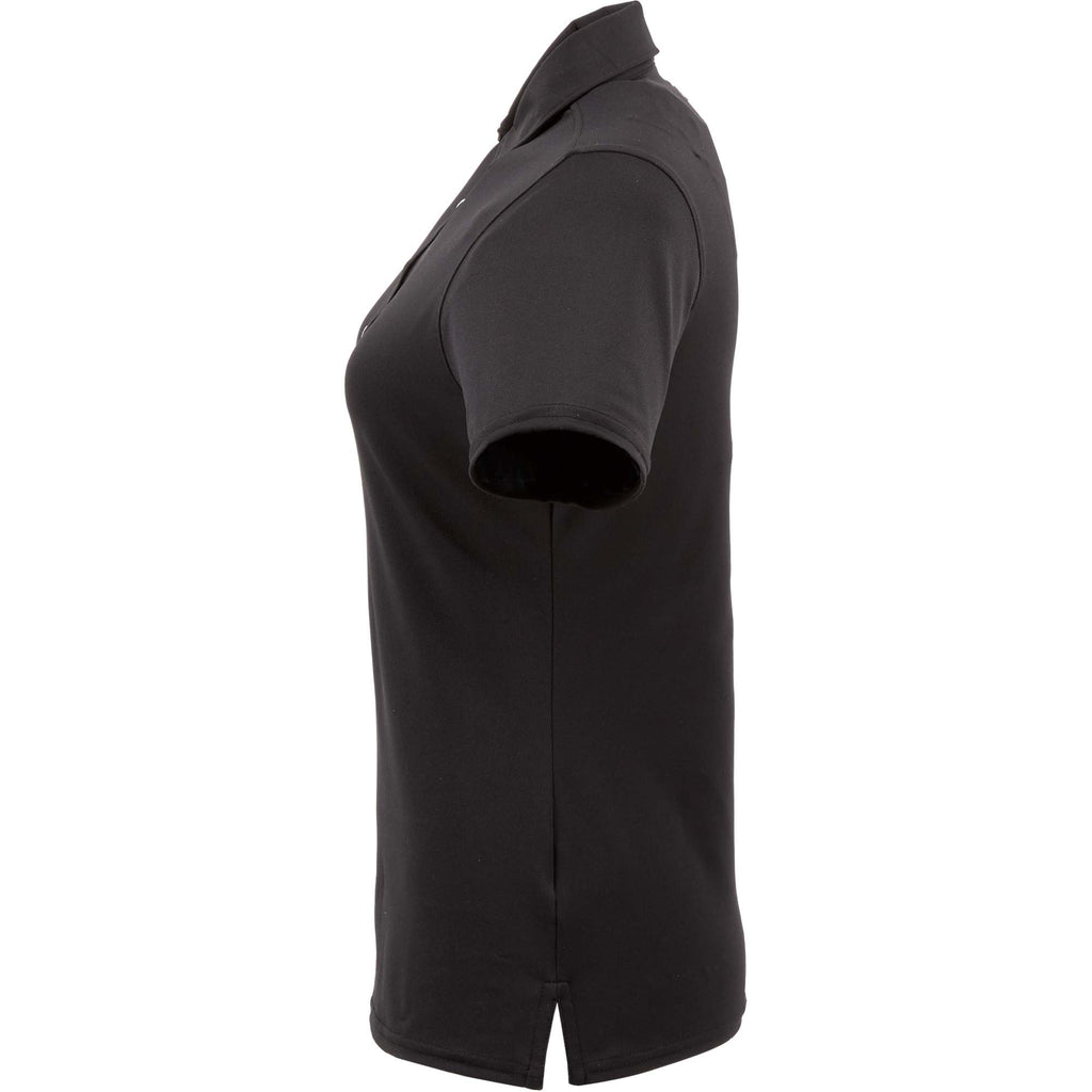Stitch Solid Pique Polo for Women Embroidery - Black - Left Side