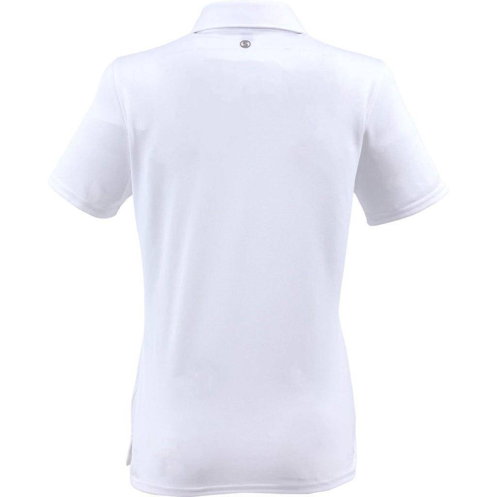 Stitch Solid Pique Polo for Women Embroidery - White - Back
