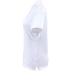 Stitch Solid Pique Polo for Women Embroidery - White - Left Side