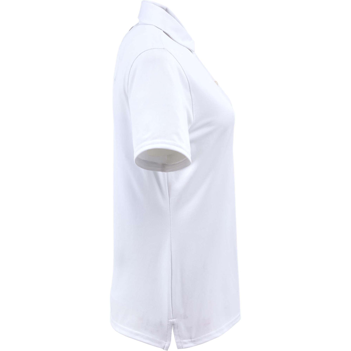 Stitch Solid Pique Polo for Women Embroidery - White - Right Side