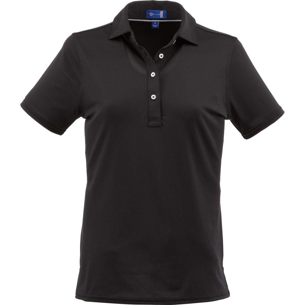 Stitch Solid Pique Polo for Women Transfer - Black - Front