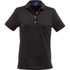 Stitch Solid Pique Polo for Women Transfer - Black - Front