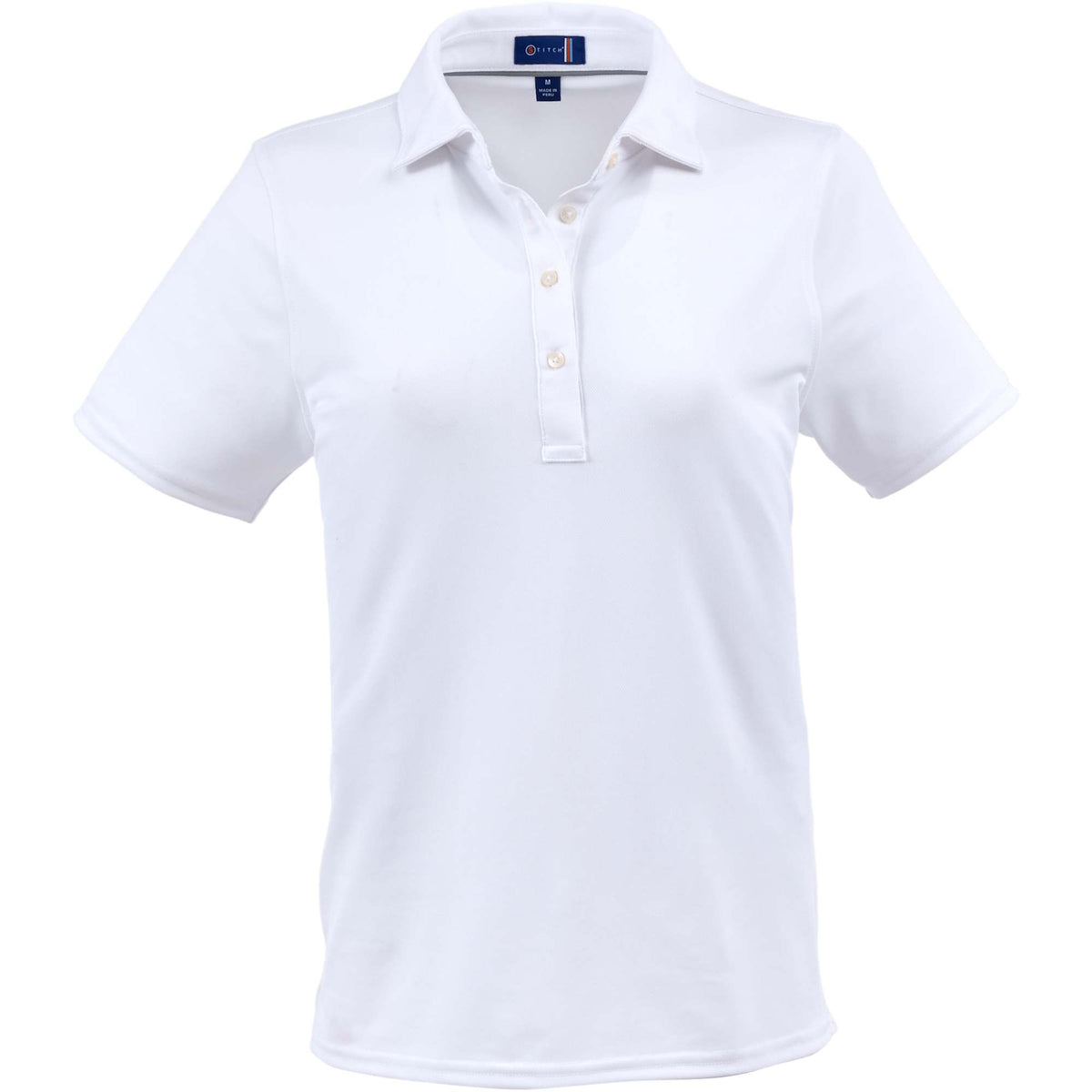 Stitch Solid Pique Polo for Women Transfer - White - Front