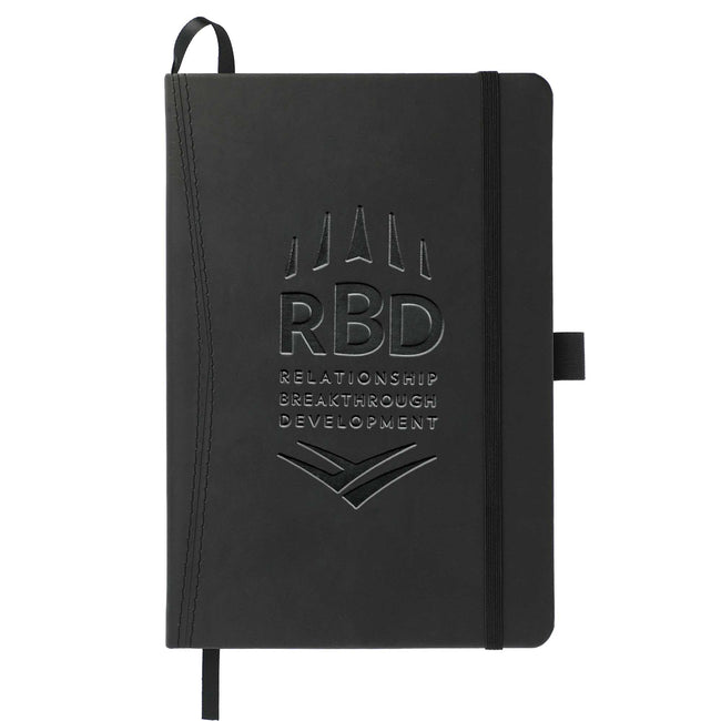 Stitched Hardcover Journal with Accordion Pocket, 5.75 x 8.5 Inches Debossing