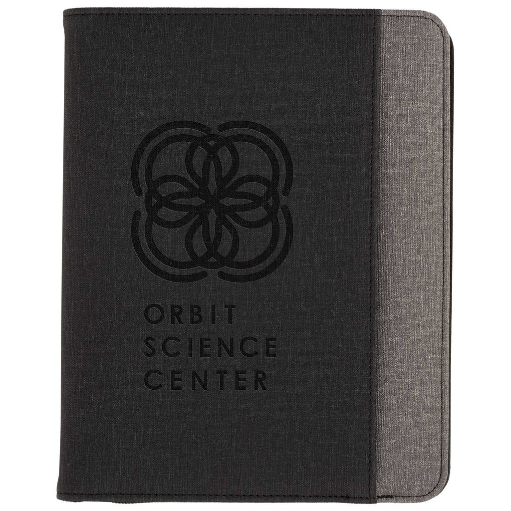Stockton Zip Wireless Charging Journal, 5,000 mAh Debossing - Graphite - Front 2