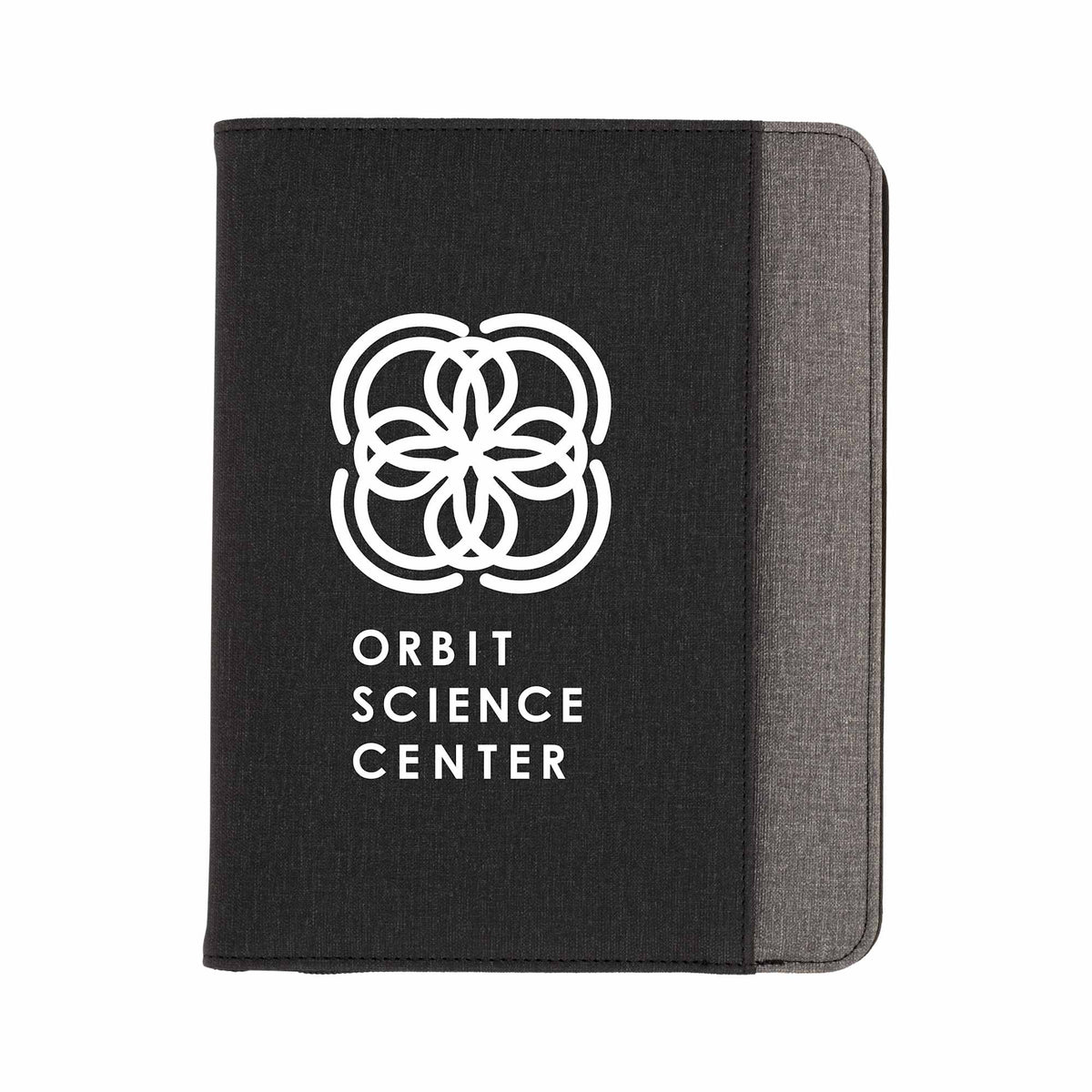 Stockton Zip Wireless Charging Journal, 5,000 mAh Debossing - Graphite - Front