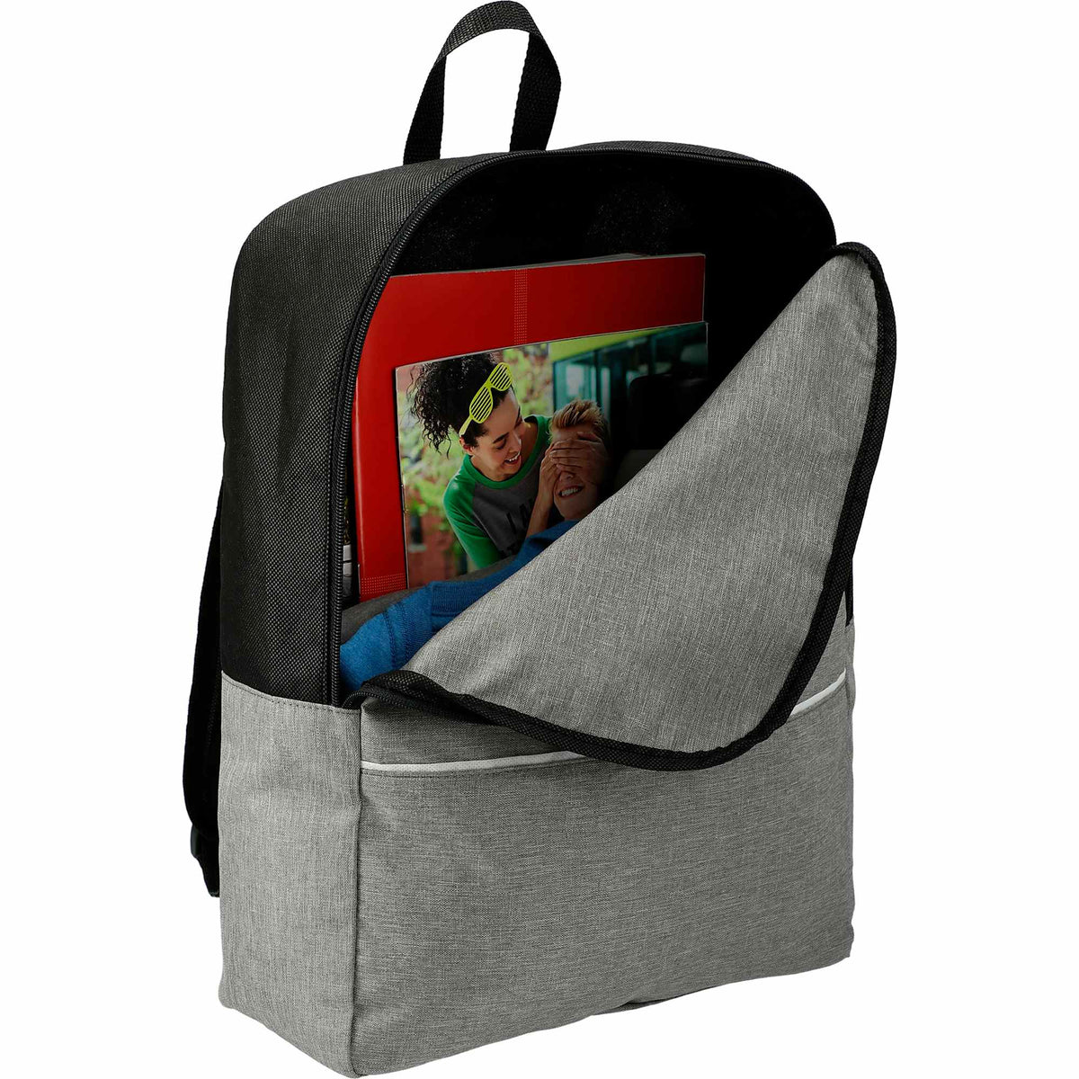 Stone Non-Woven Backpack with Padded Straps - Graphite - Photo
