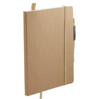 Stone Paper Soft Cover Journal and Bamboo Pen Set, 5.5 x 8.5 Inches Debossing - Natural - Right Angle 2