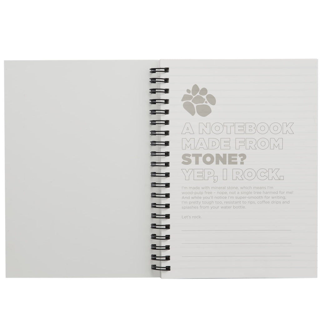 Stone Paper Spiral Notebook, 5 x 7 Inches - Black - Front 2