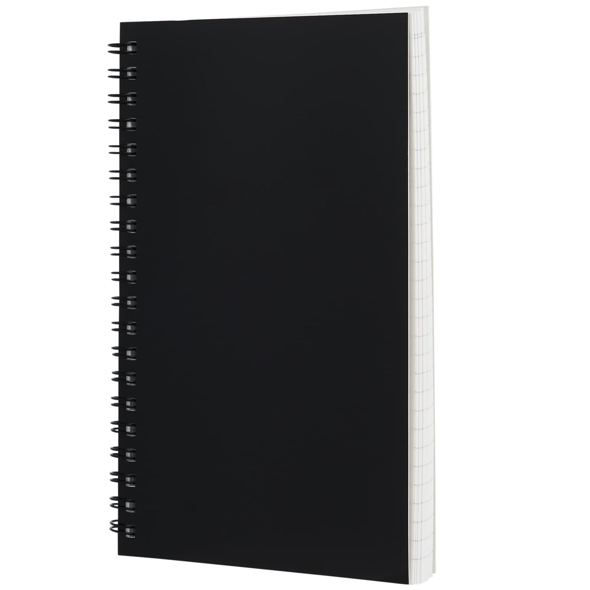 Stone Paper Spiral Notebook, 5 x 7 Inches - Black - Left Angle 2