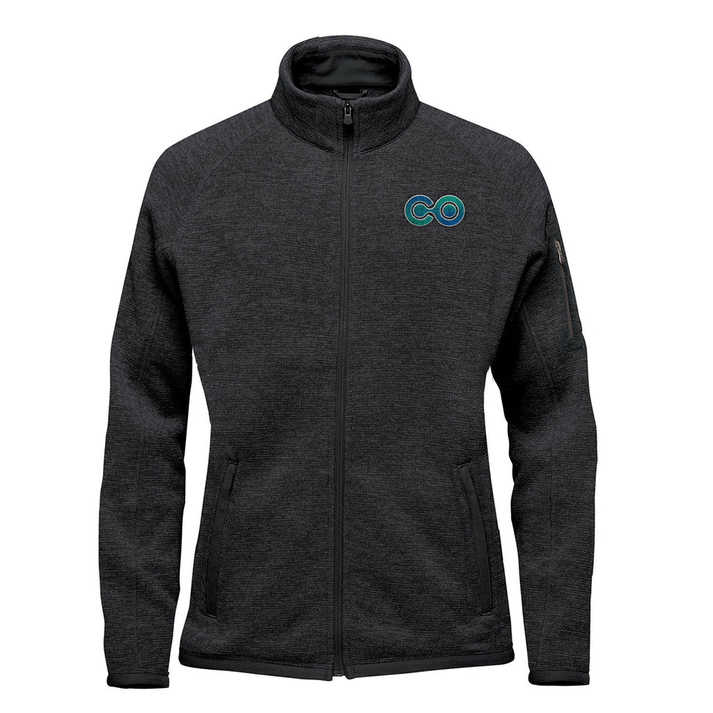 Stormtech Avalante Full Zip Fleece Jacket for Women - Black Heather - Embroidery