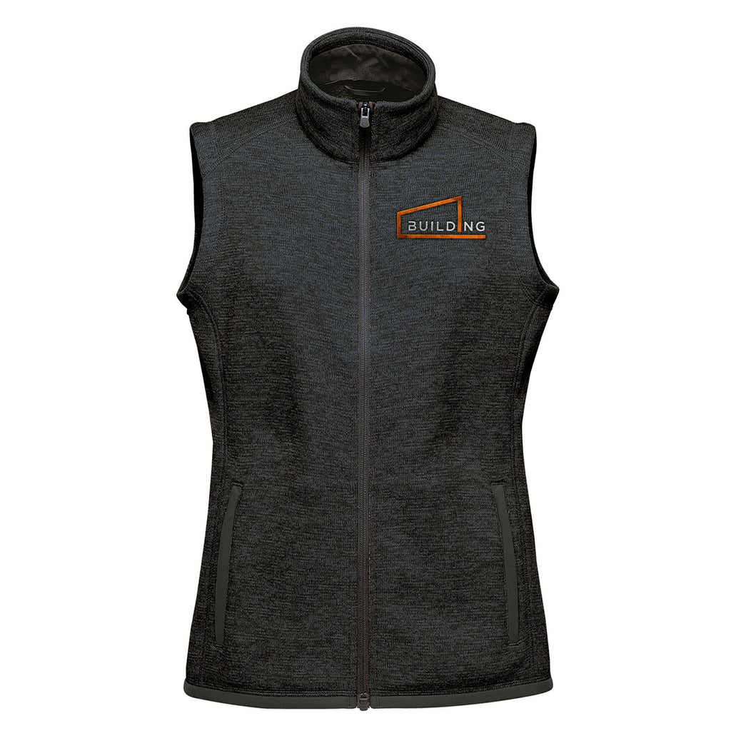 Stormtech Avalante Full Zip Fleece Vest for Women - Black Heather - Embroidery