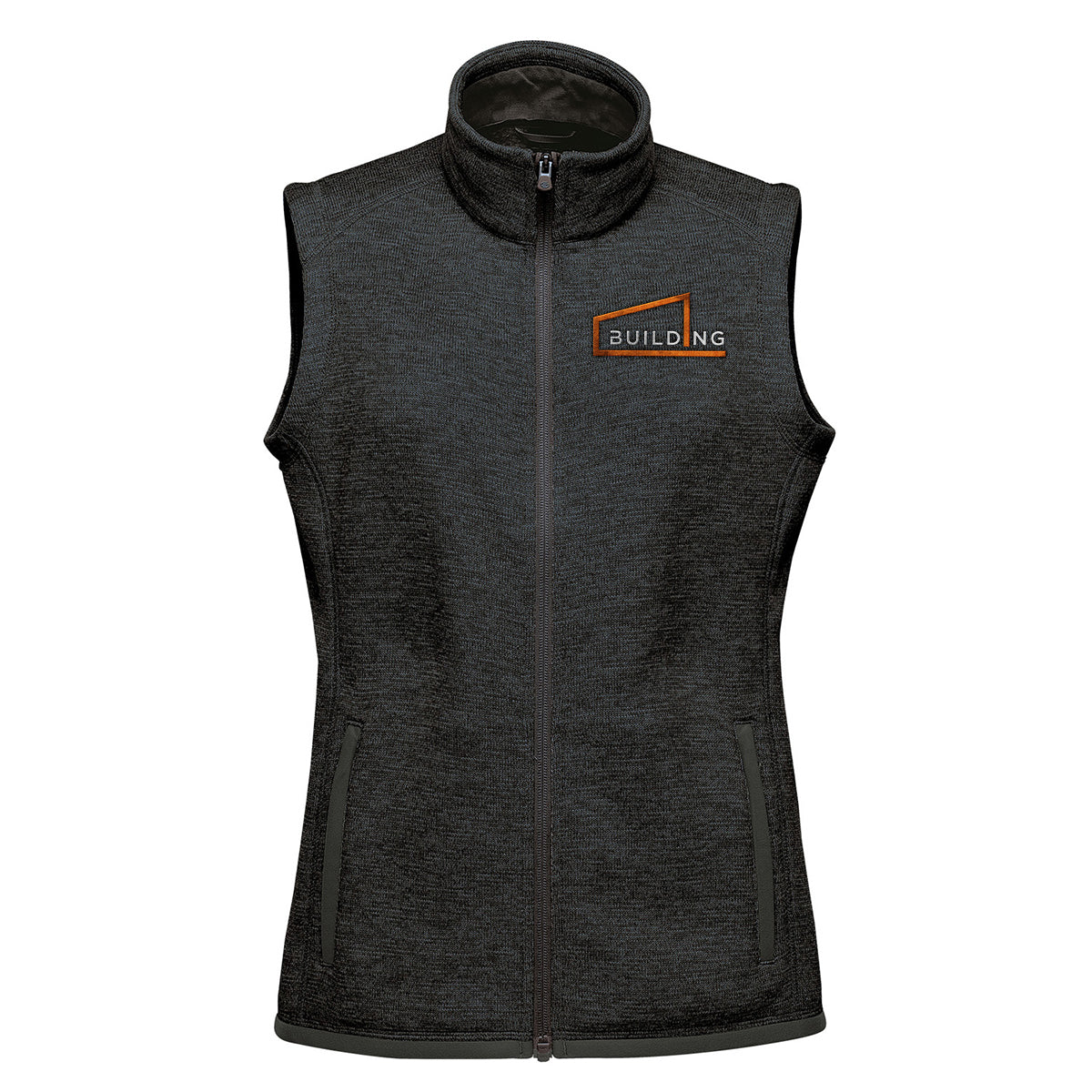 Stormtech Avalante Full Zip Fleece Vest for Women - Black Heather - Embroidery
