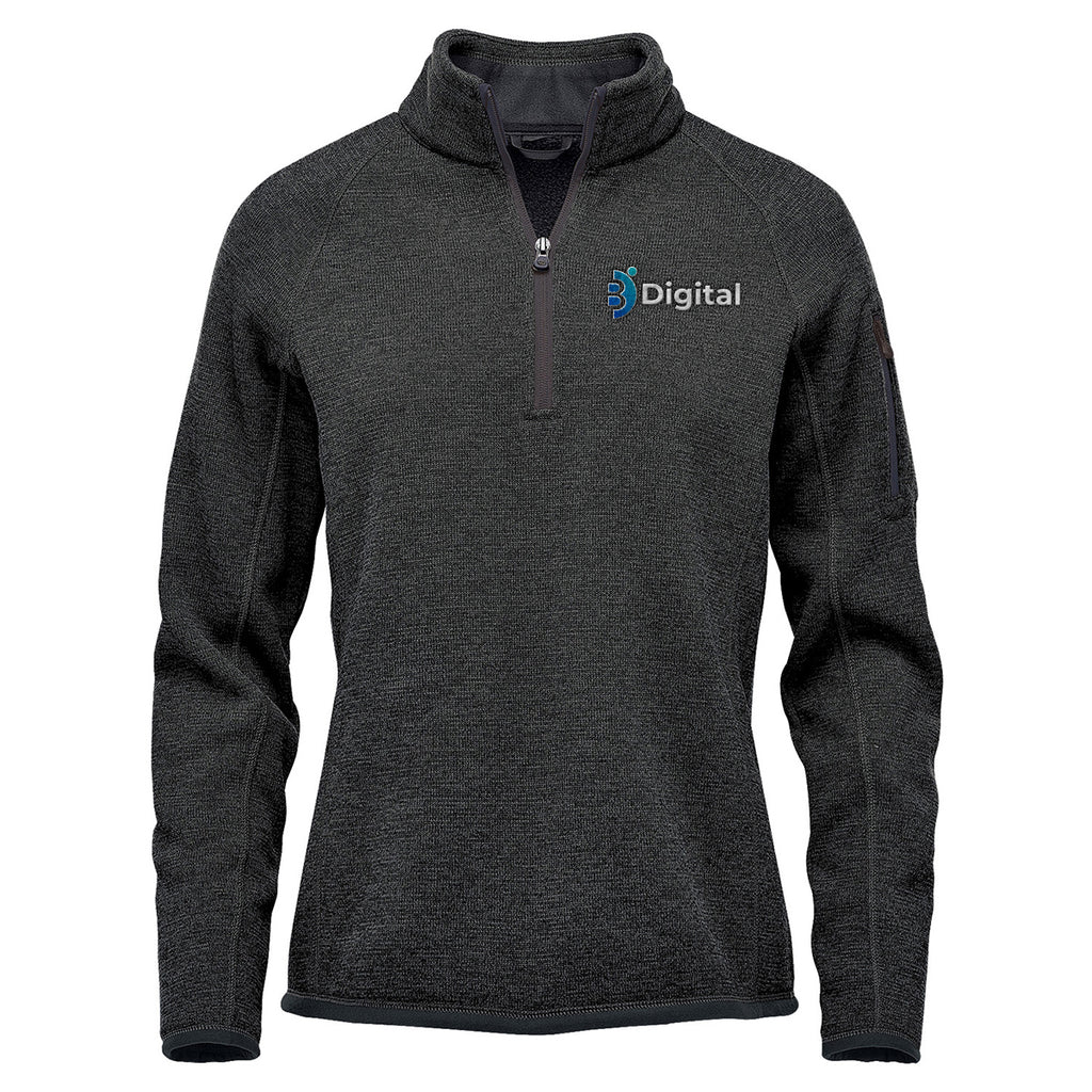 Stormtech Avalante Quarter Zip Pullover for Women - Black Heather - Embroidery