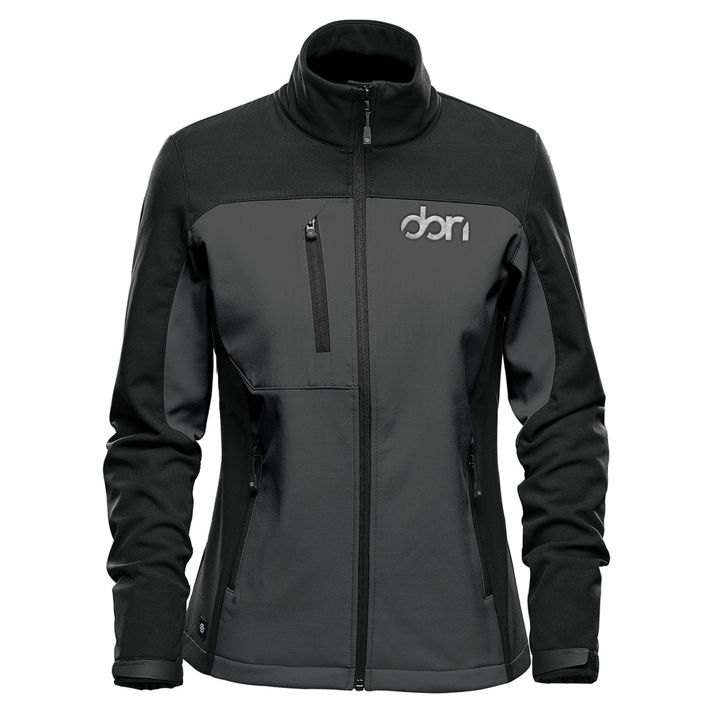 Stormtech Cascades Softshell for Women - Black/Black - Embroidery