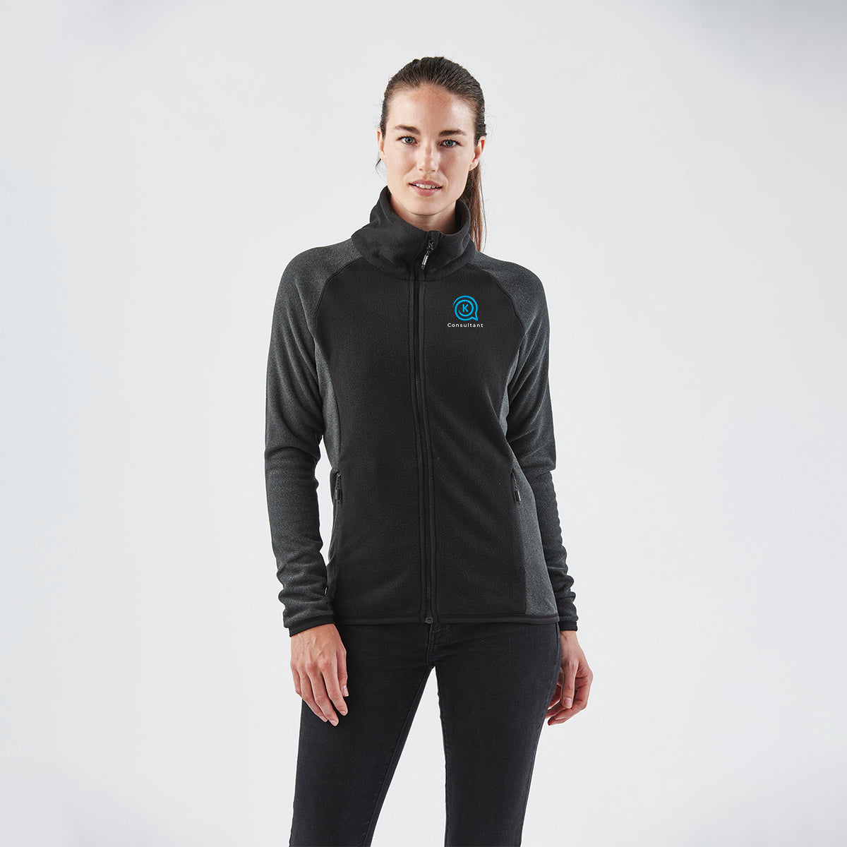 Stormtech Impact Microfleece Jacket for Women - Black/Carbon - Embroidery