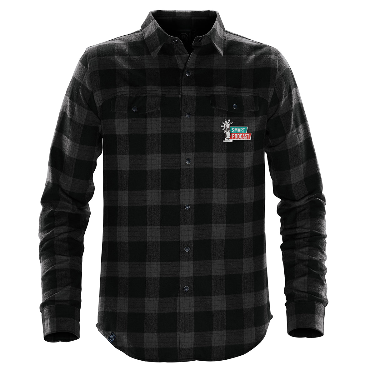 Stormtech Logan Snap Front Shirt for Men - Carbon Plaid - Embroidery