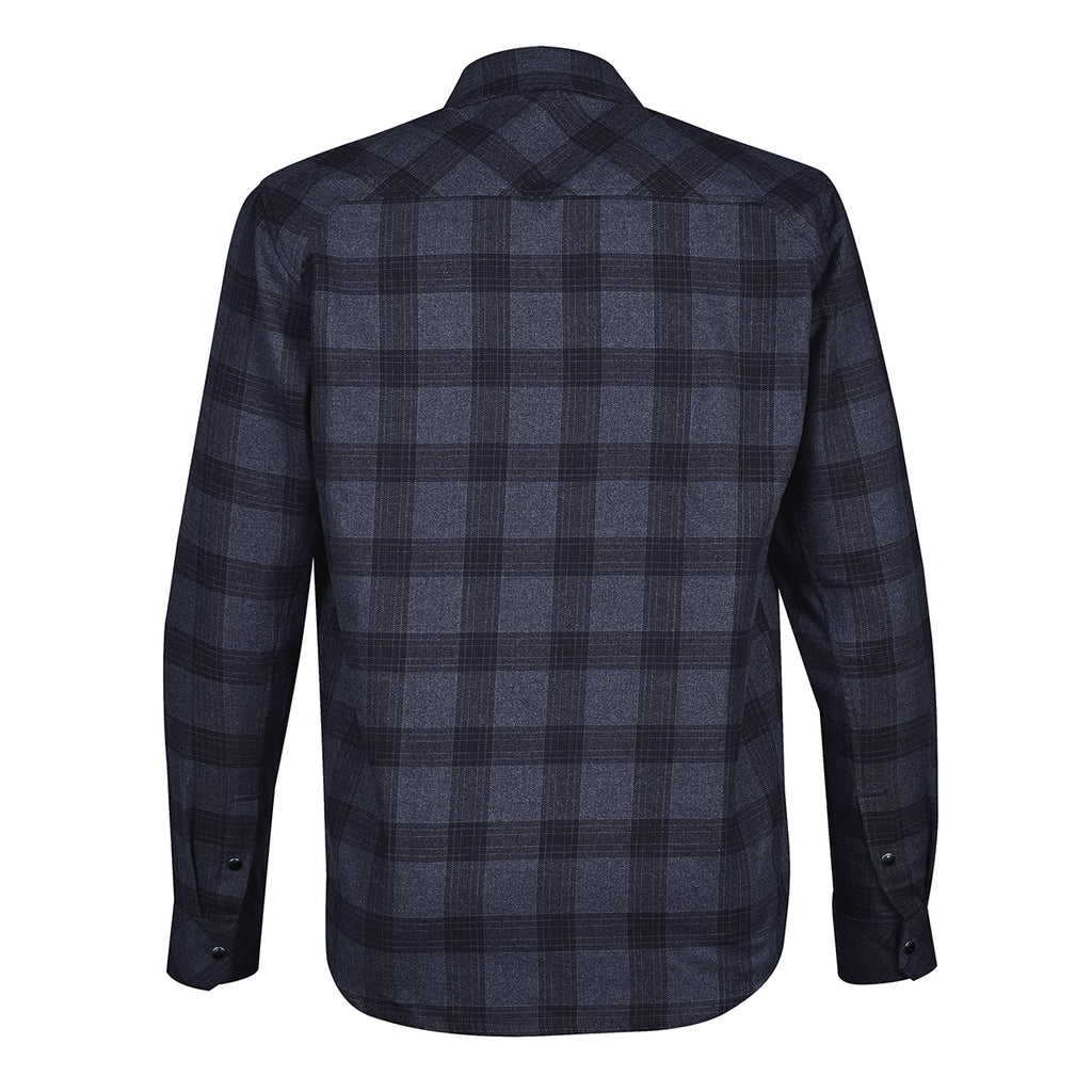 Stormtech Logan Snap Front Shirt for Men - Navy Plaid - BACK