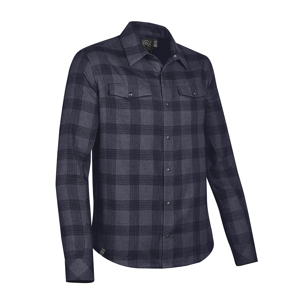 Stormtech Logan Snap Front Shirt for Men - Navy Plaid - SIDE