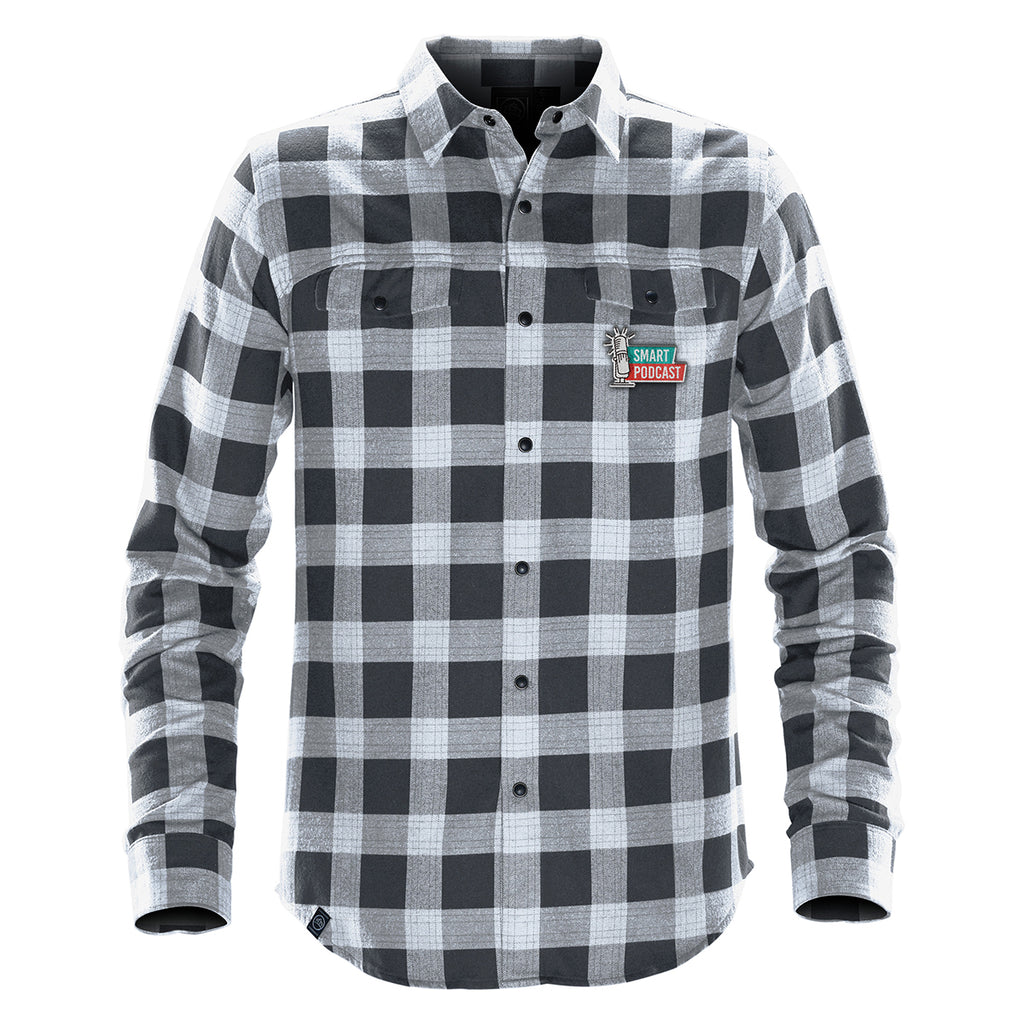 Stormtech Logan Snap Front Shirt for Men - Titanium Plaid - Embroidery