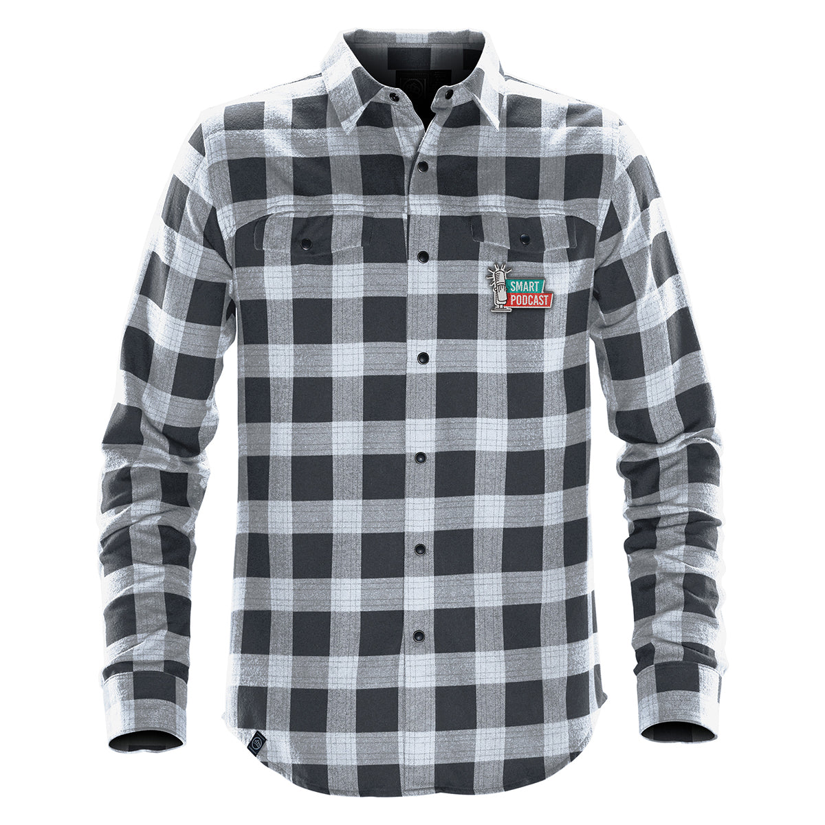 Stormtech Logan Snap Front Shirt for Men - Titanium Plaid - Embroidery
