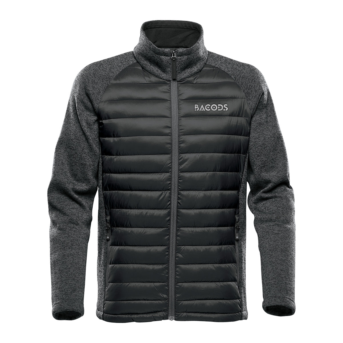 Stormtech Narvik Hybrid Jacket for Men - Black/Dolphin Heather - Embroidery