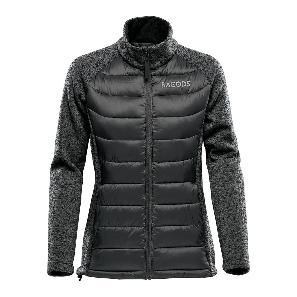 Stormtech Narvik Hybrid Jacket for Women - Black/Dolphin Heather - Embroidery