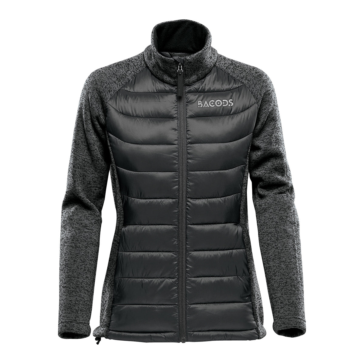 Stormtech Narvik Hybrid Jacket for Women - Black/Dolphin Heather - Embroidery