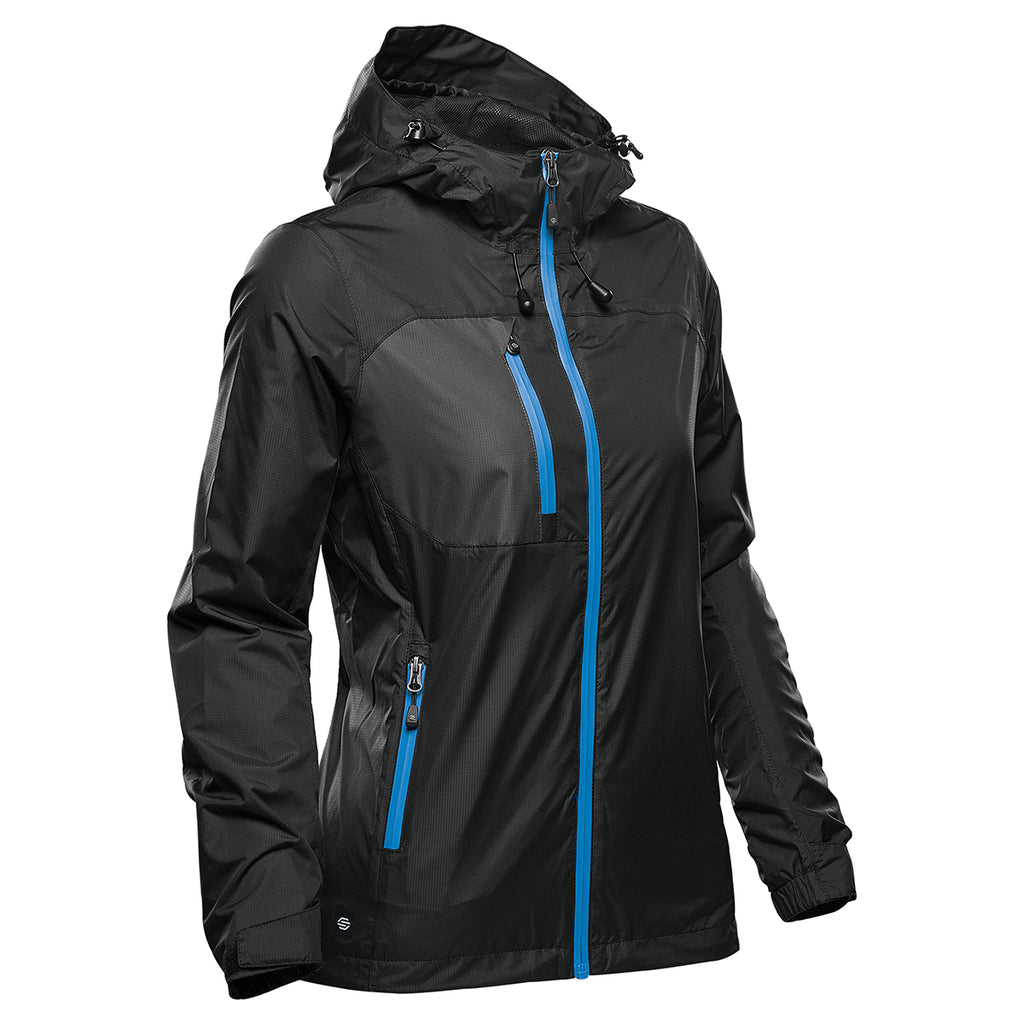Stormtech Olympia Shell for Women - Black/Black - AzureBlue_SIDE