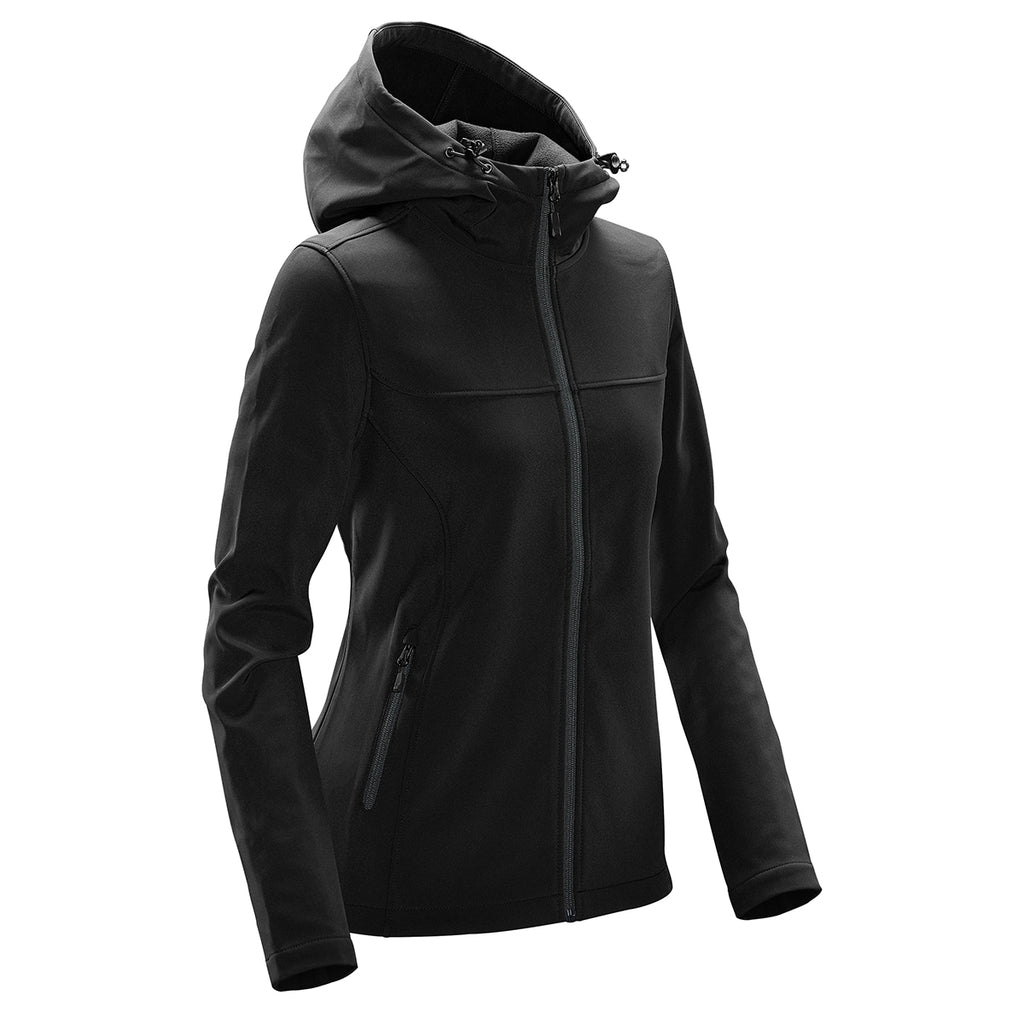 Stormtech Orbiter Softshell Hoody for Women - Black/Azure - DOLPHIN_SIDE