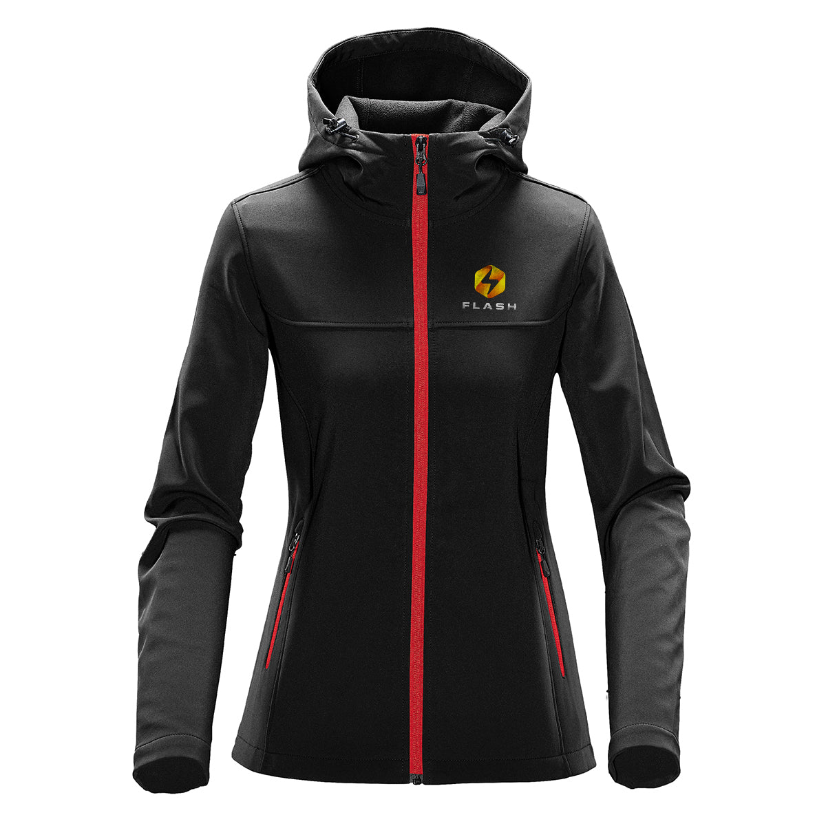 Stormtech Orbiter Softshell Hoody for Women - Black/Azure - Embroidery