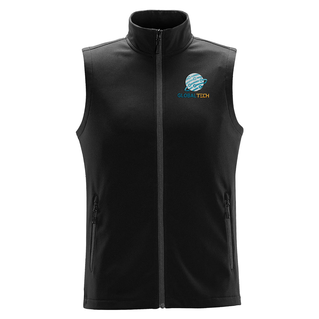 Stormtech Orbiter Softshell Vest for Men - Black/Dolphin - Embroidery