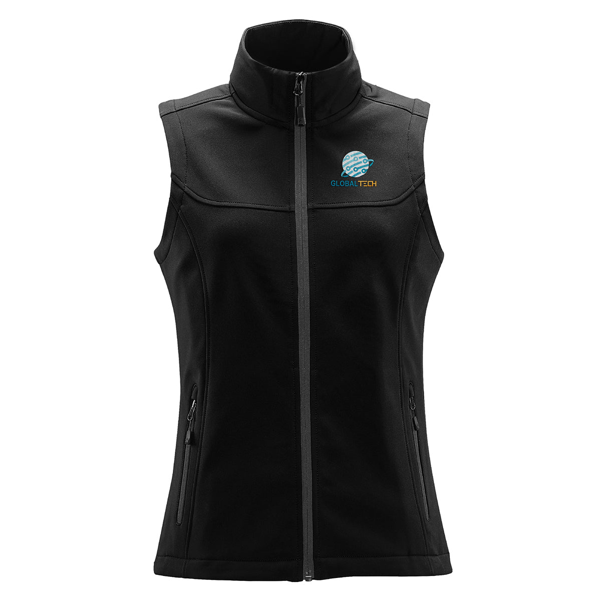 Stormtech Orbiter Softshell Vest for Women - Black/Dolphin - Embroidery