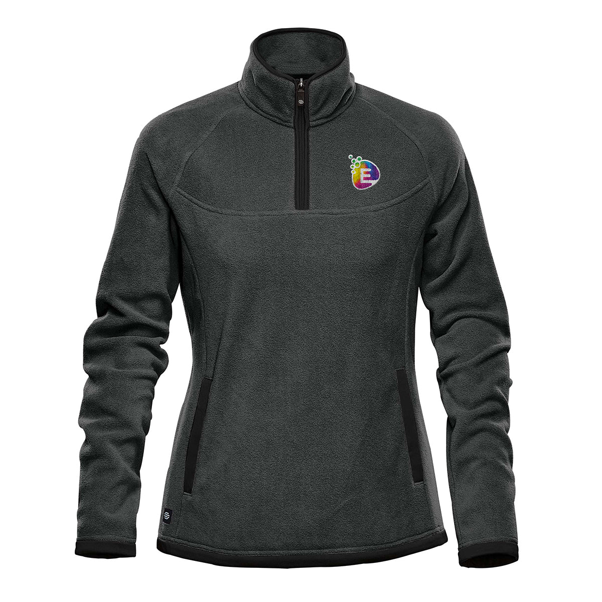 Stormtech Shasta Tech Fleece Quarter Zip for Women - Graphite/Black - Black_Embroidery